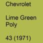 Preview: Chevrolet, Lime Green Poly, 43 (1971).